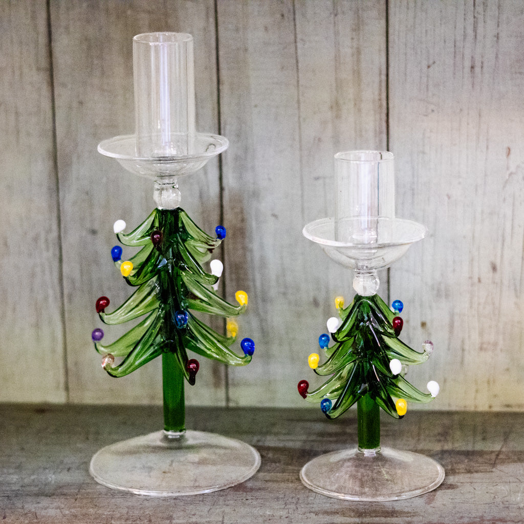 Short Tree Glass Candle Holder