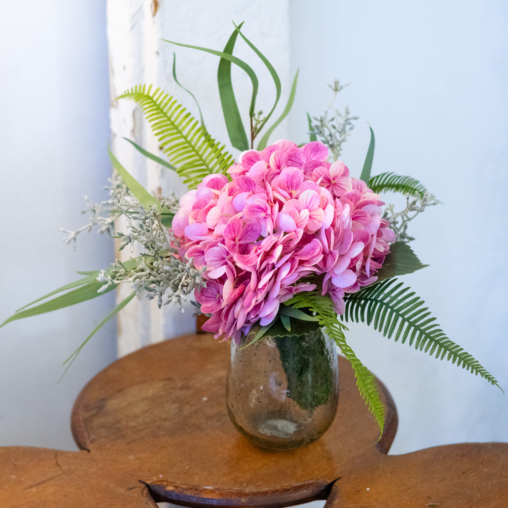 Single Pink Hydrangea Bouquet Drop In