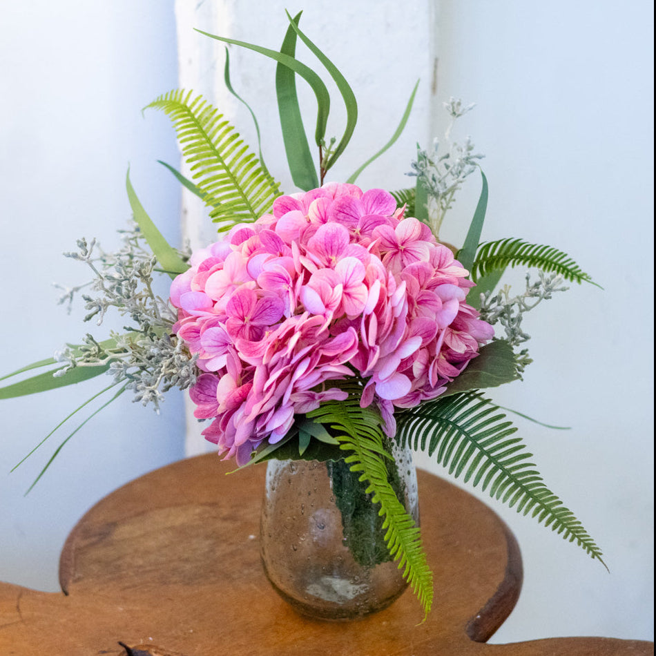Single Pink Hydrangea Bouquet Drop In