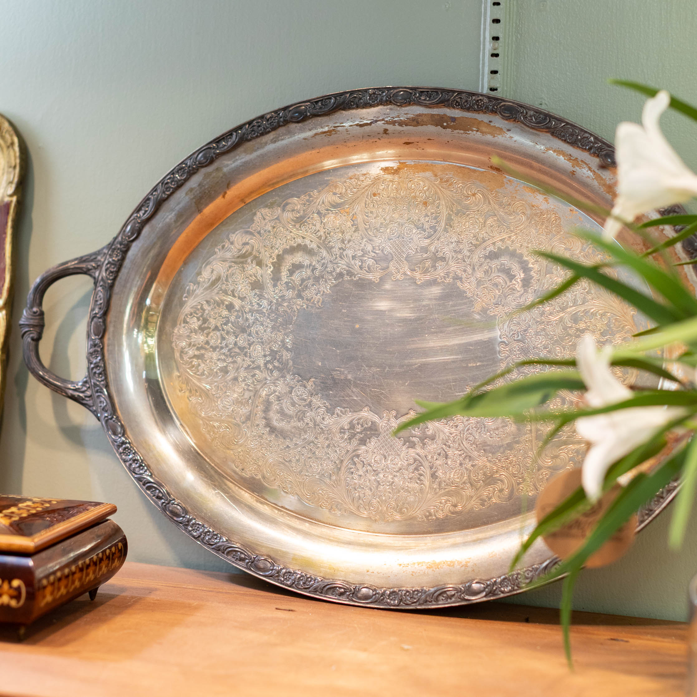 Silver Tray with Handles