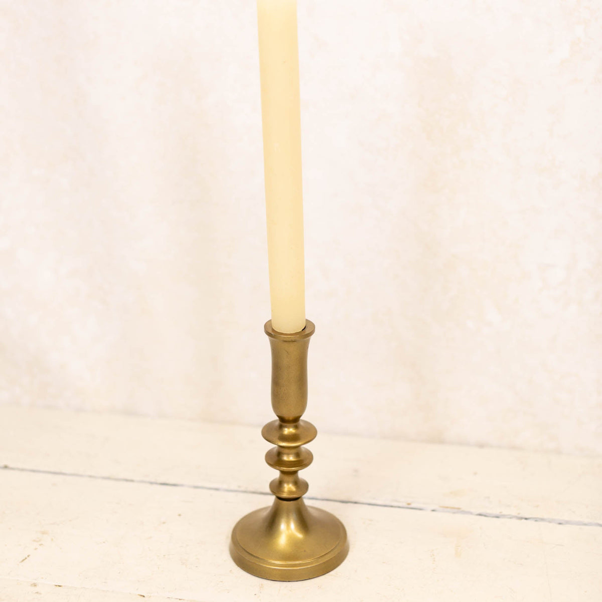 Short Antique Gold Aluminum Taper Holder