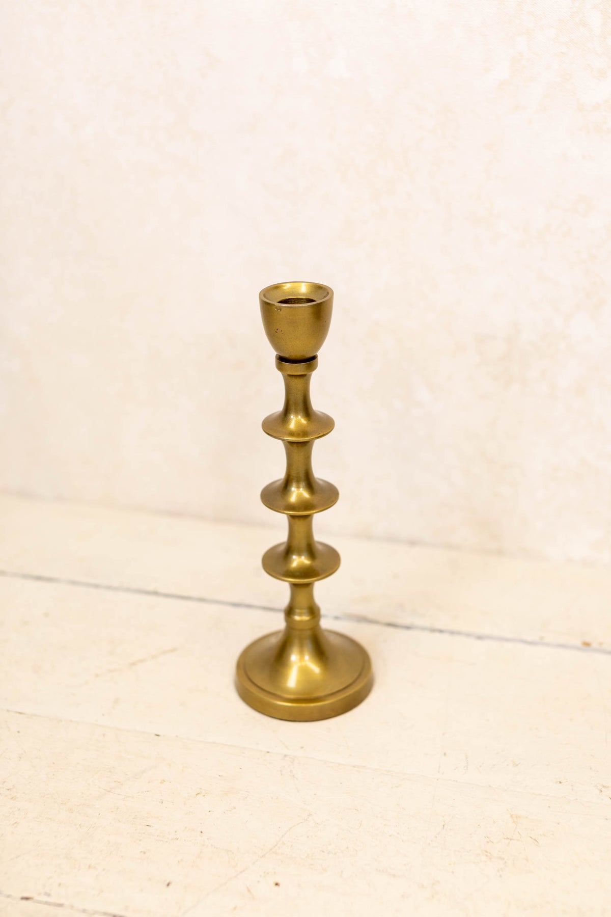 Tall Antique Gold Aluminum Taper Holder