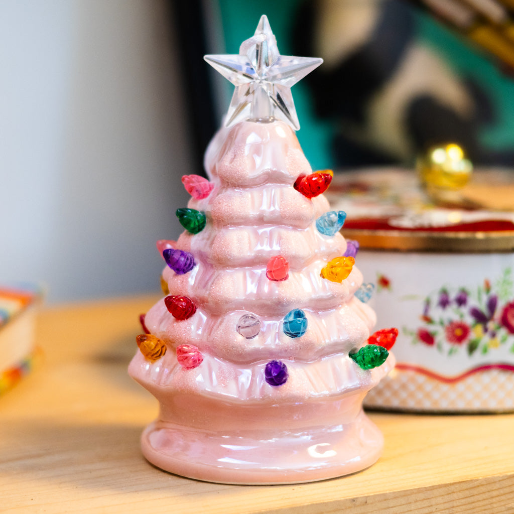 Lighted Pink Vintage Tree Ornament