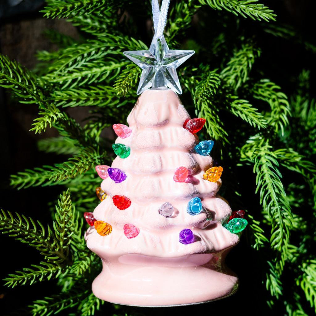 Lighted Pink Vintage Tree Ornament