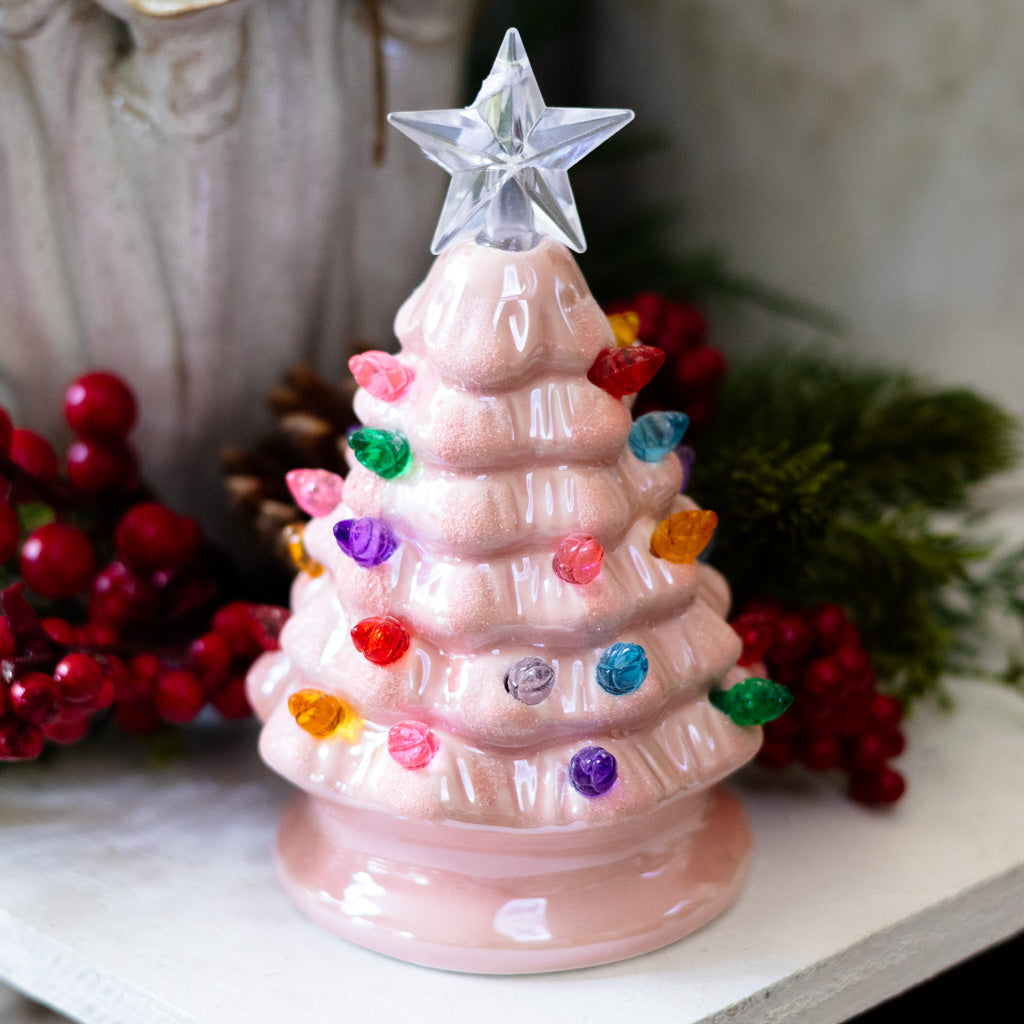 Lighted Pink Vintage Tree Ornament