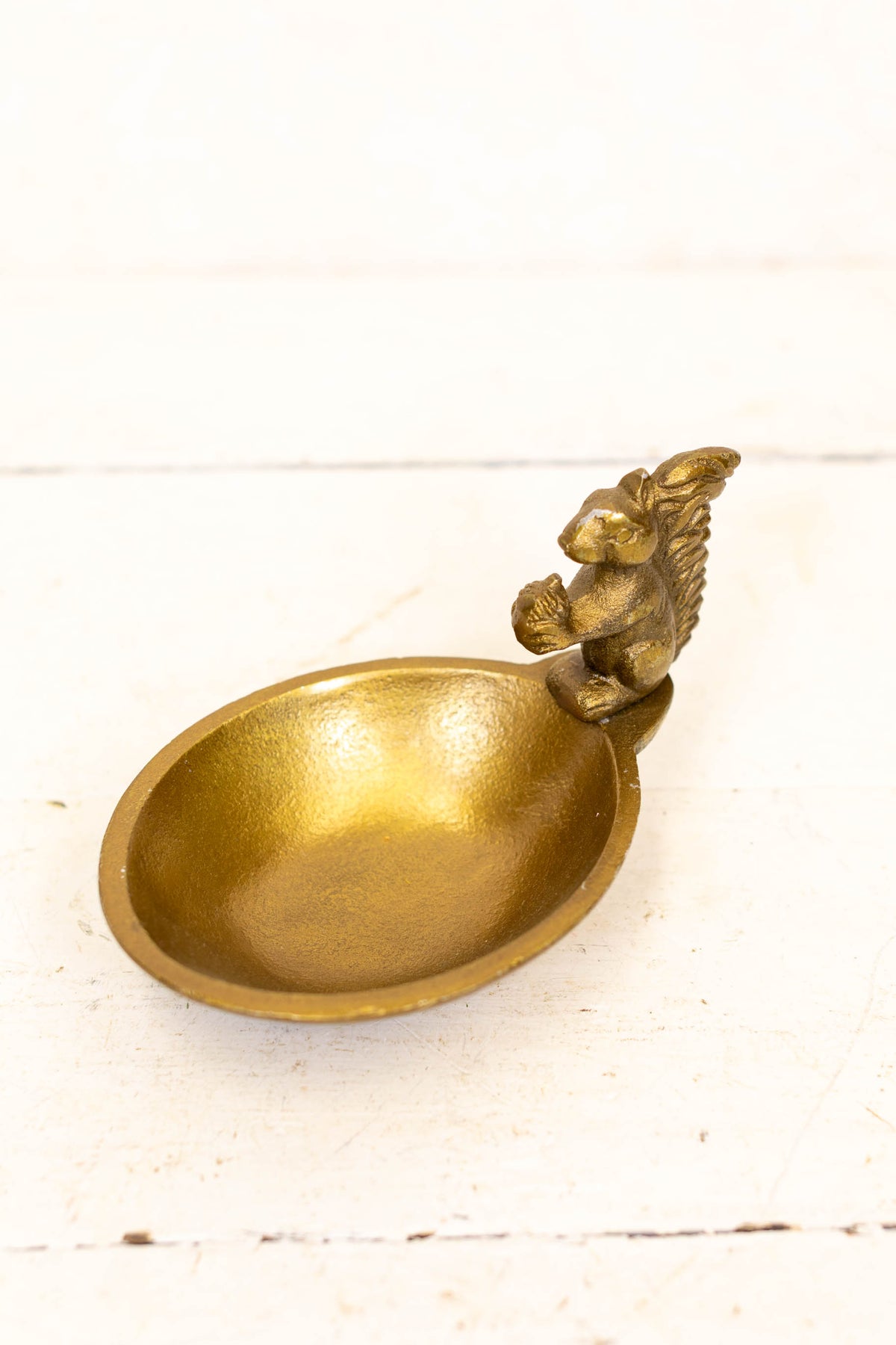 Brass Squirrel Walnut Bowl