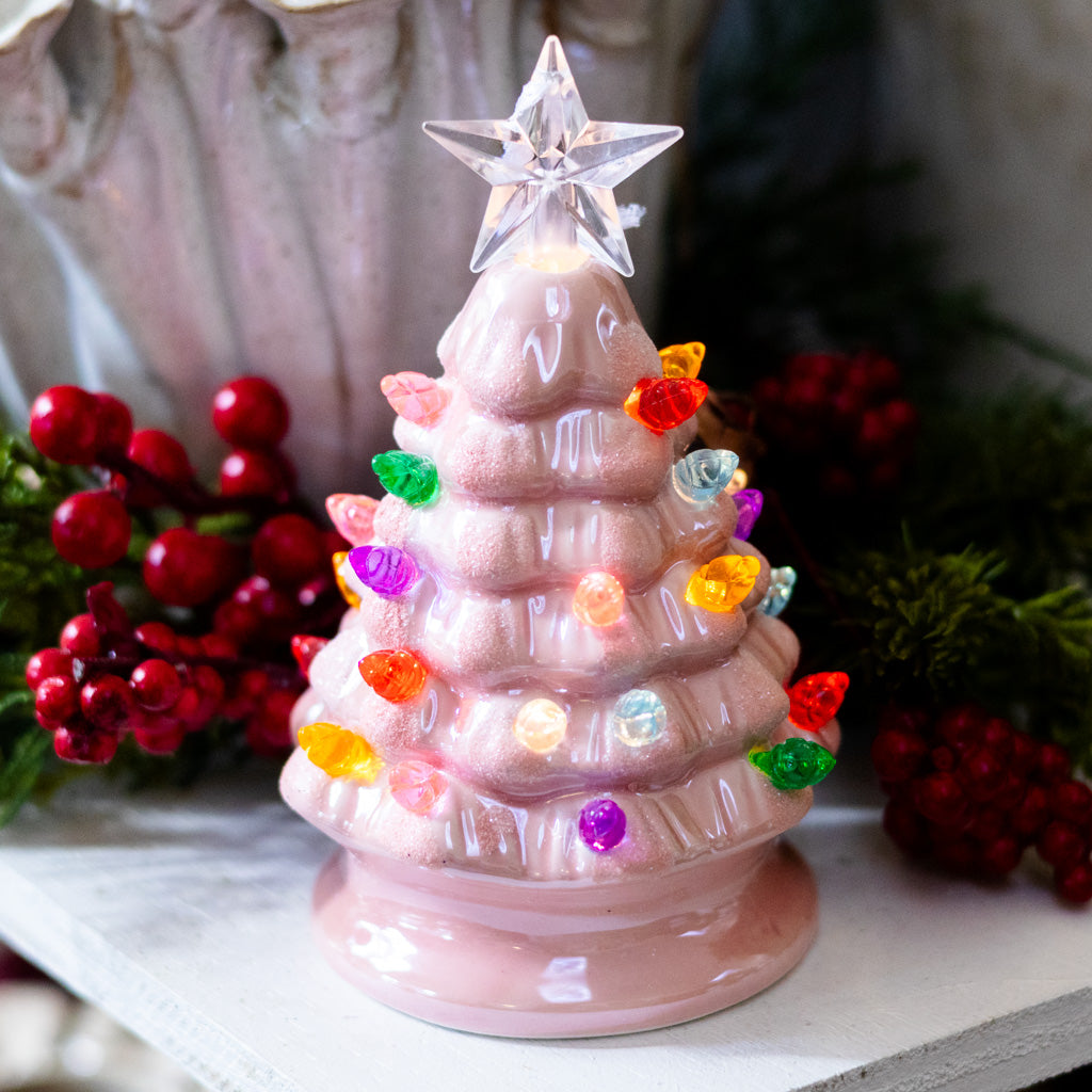 Lighted Pink Vintage Tree Ornament
