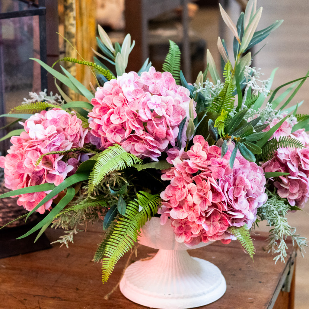 Pink Hydrangea Centerpiece Drop In