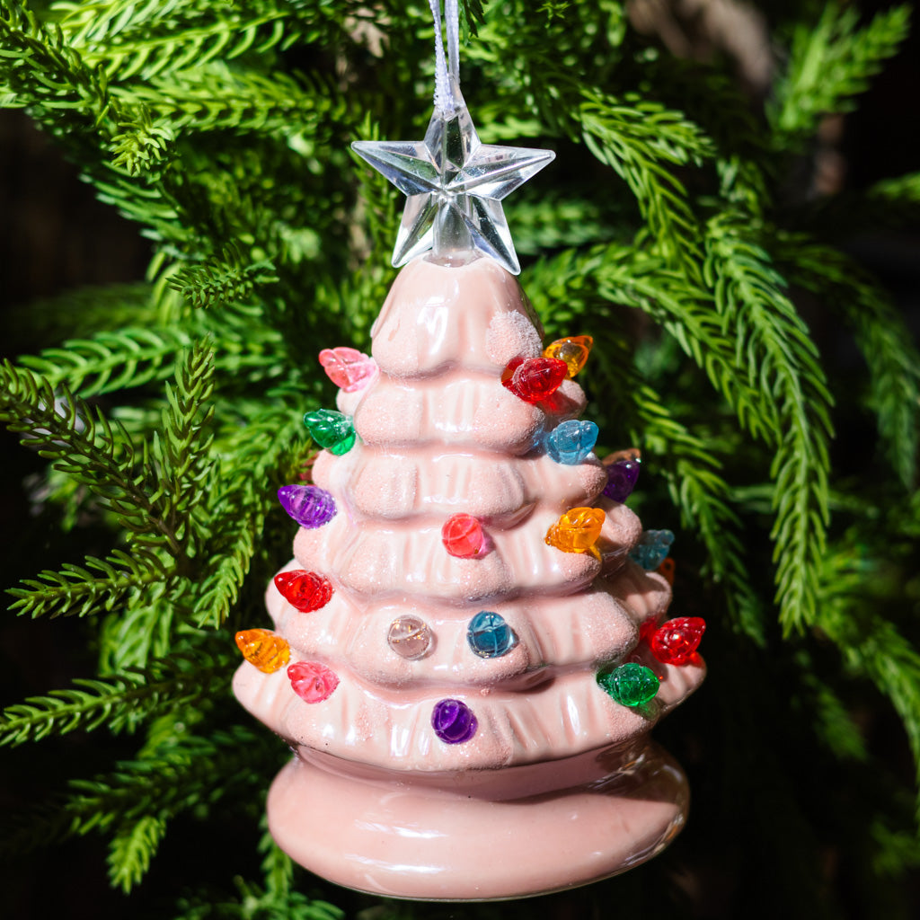 Lighted Pink Vintage Tree Ornament