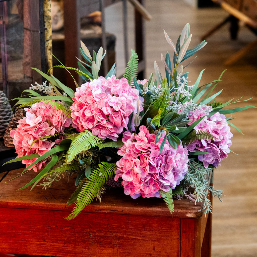 Pink Hydrangea Centerpiece Drop In