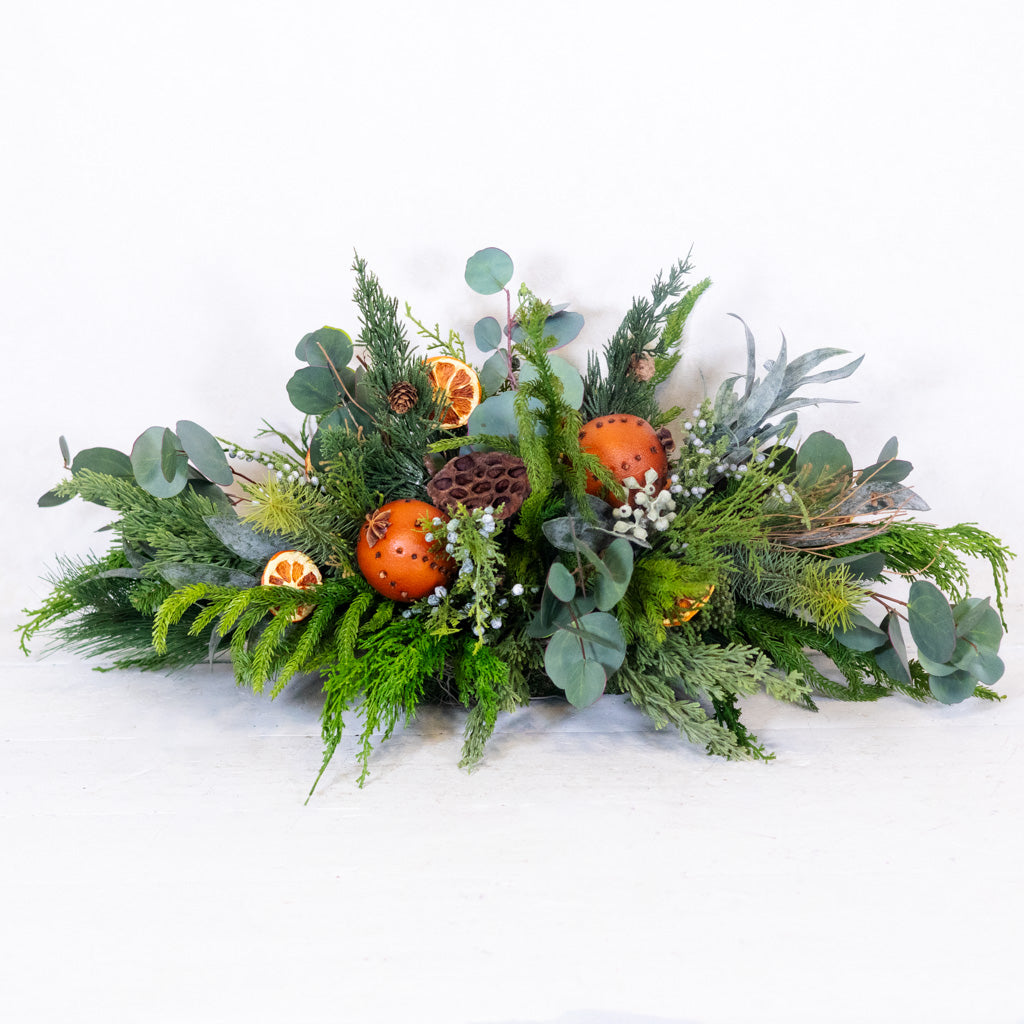 Orange Grove Evergreen Centerpiece