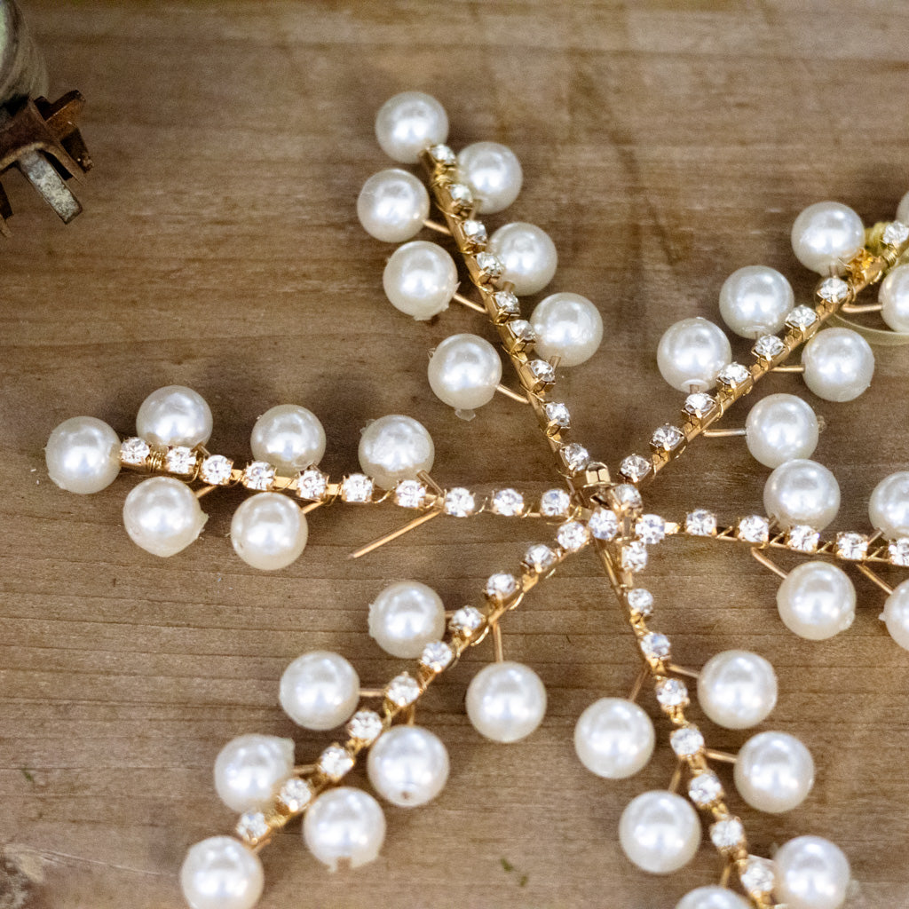 Snowflake White Wire Ornament