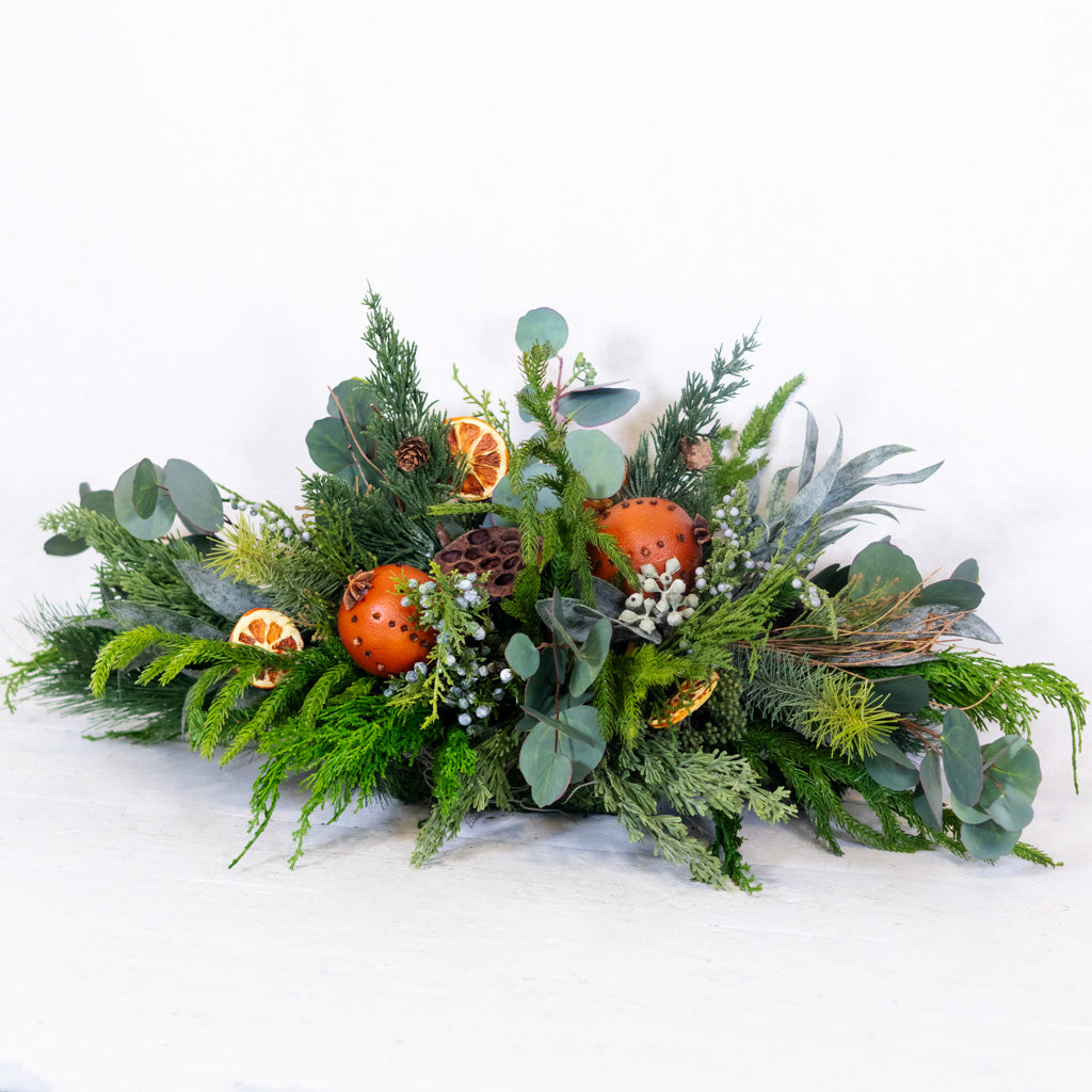 Orange Grove Evergreen Centerpiece
