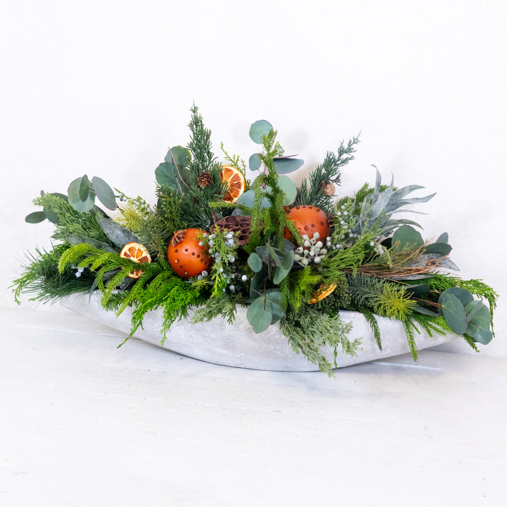 Orange Grove Evergreen Centerpiece