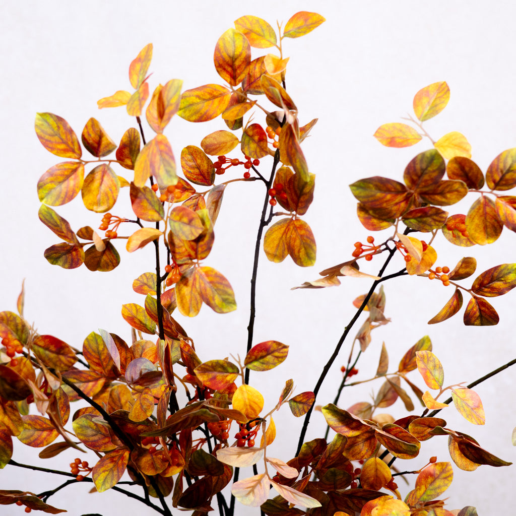 Myrtle Leaf with Berries Orange Green Spray