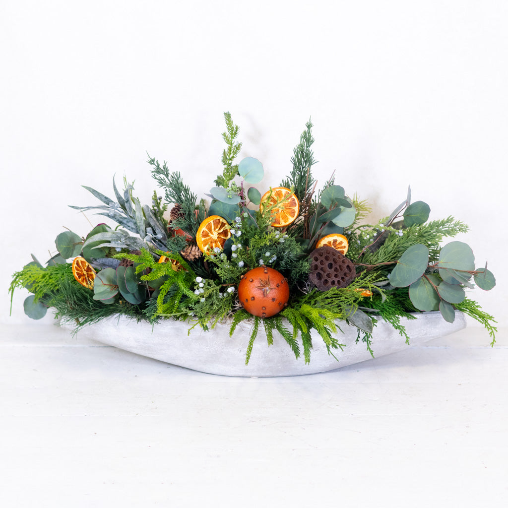Orange Grove Evergreen Centerpiece