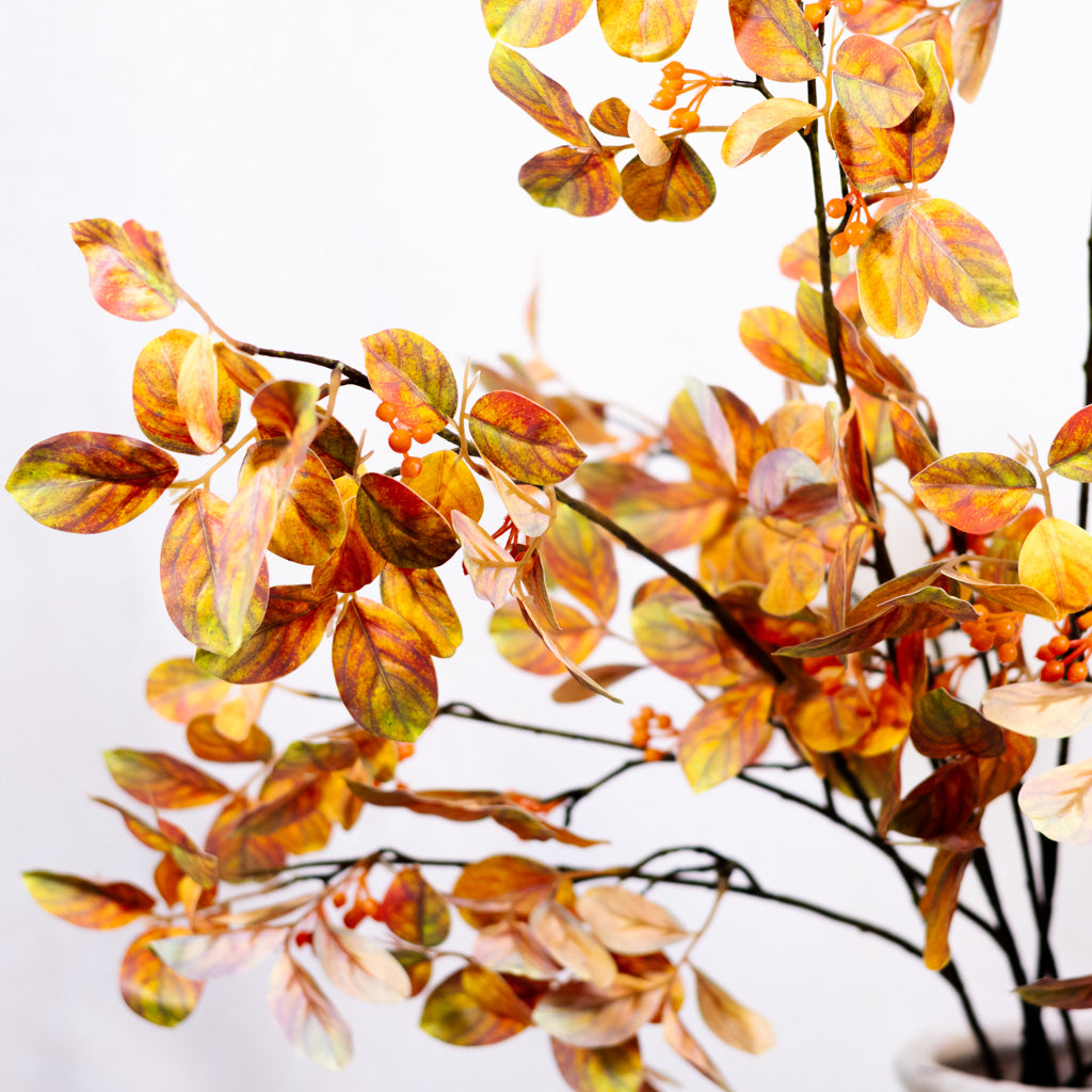 Myrtle Leaf with Berries Orange Green Spray
