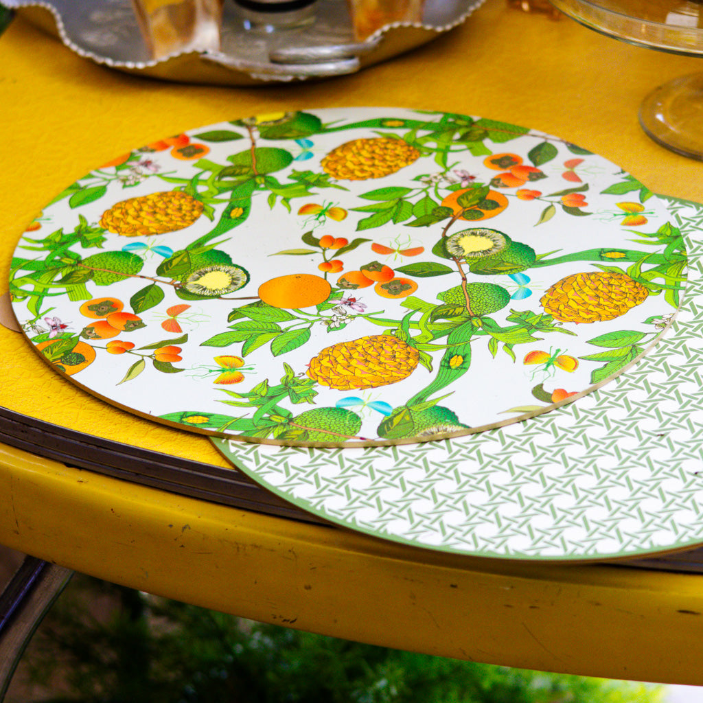 Round Two-Sided Pineapple Placemat