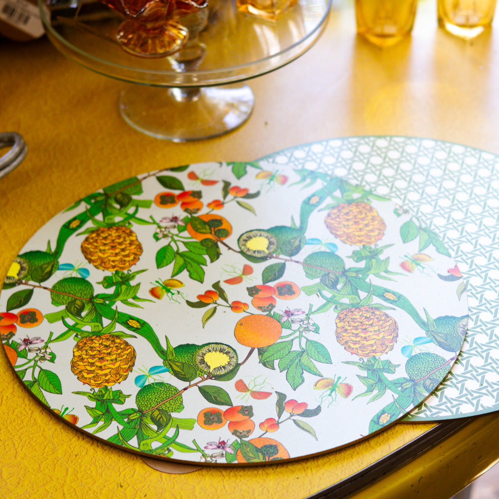 Round Two-Sided Pineapple Placemat