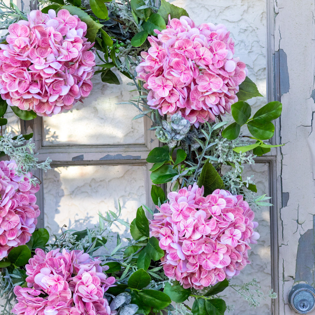 Pink Hydrangea Wreath