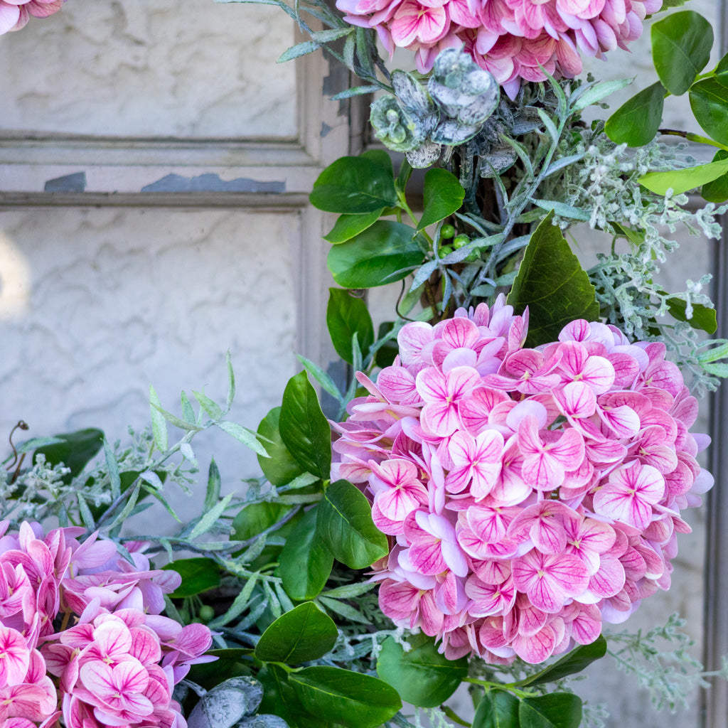 Pink Hydrangea Wreath