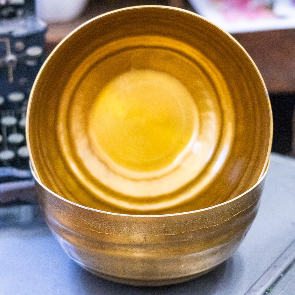 Aluminum Gold Grooved Bowl