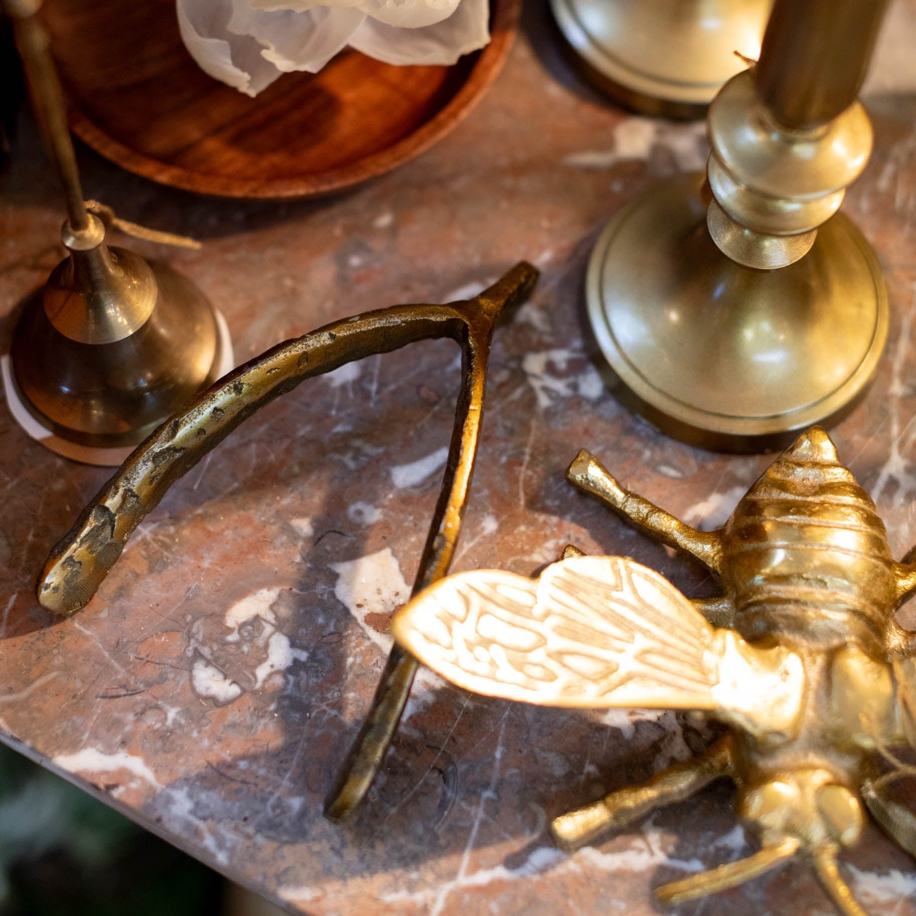 Brass Wishbone Sculpture