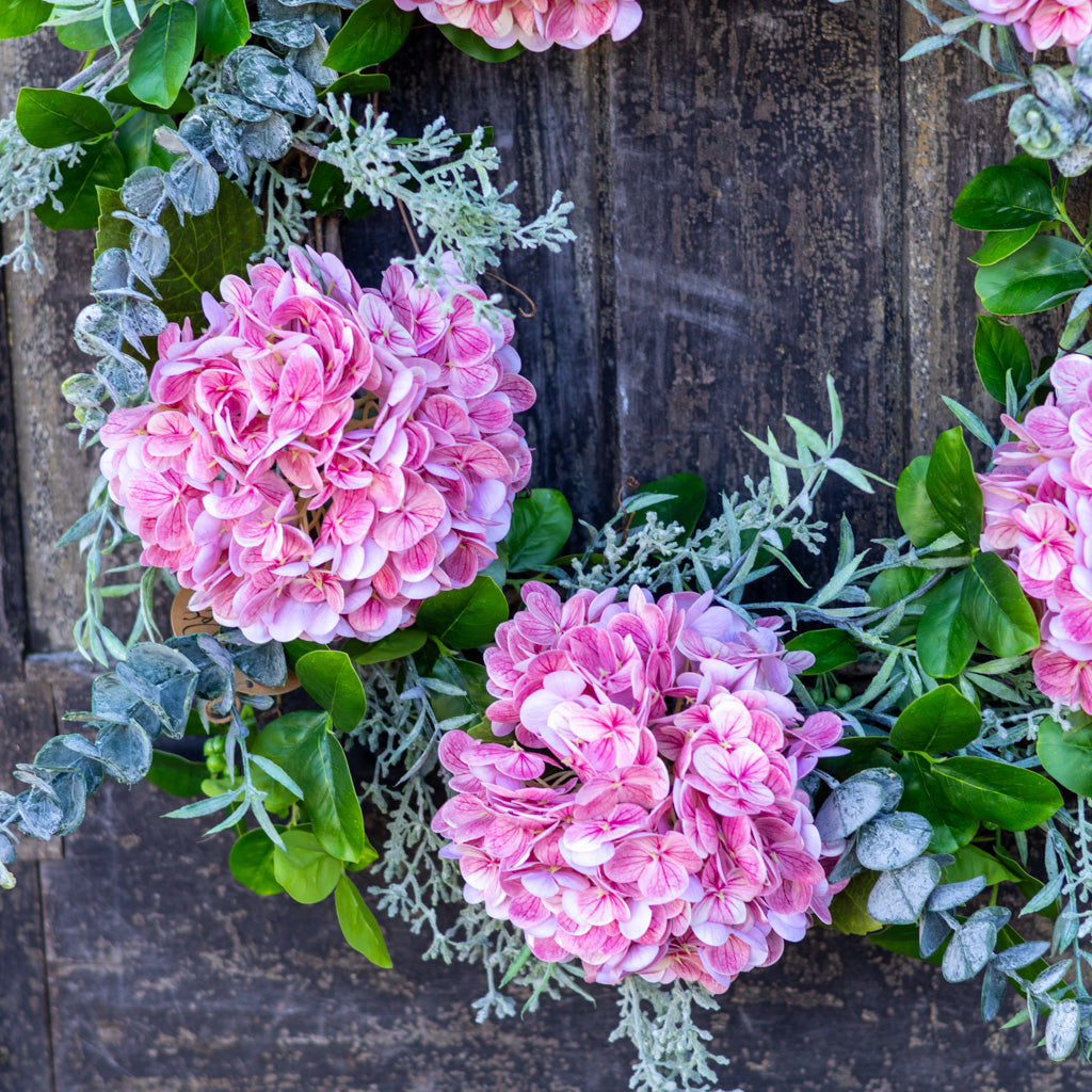 Pink Hydrangea Wreath