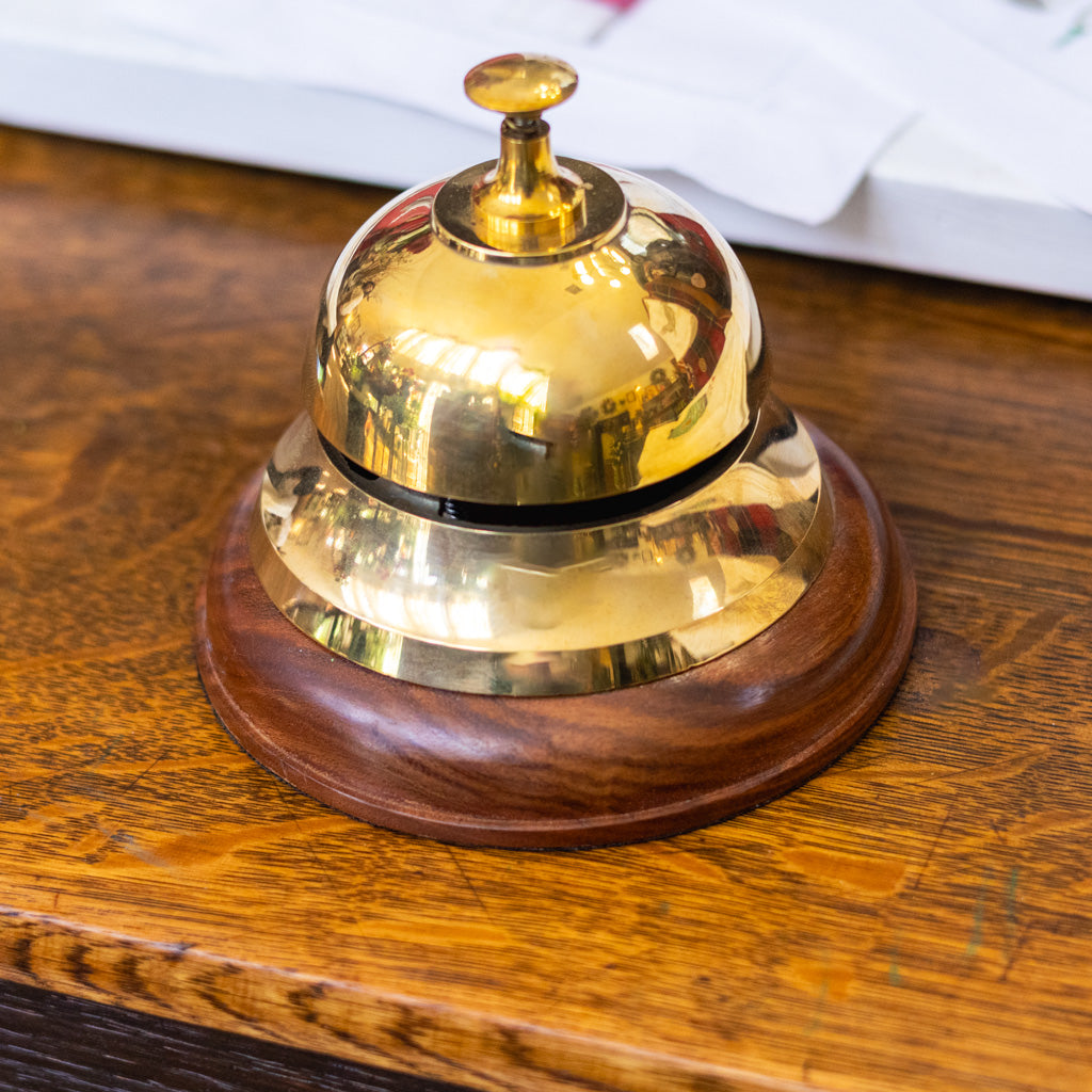 Desk Bell Brass and Wood