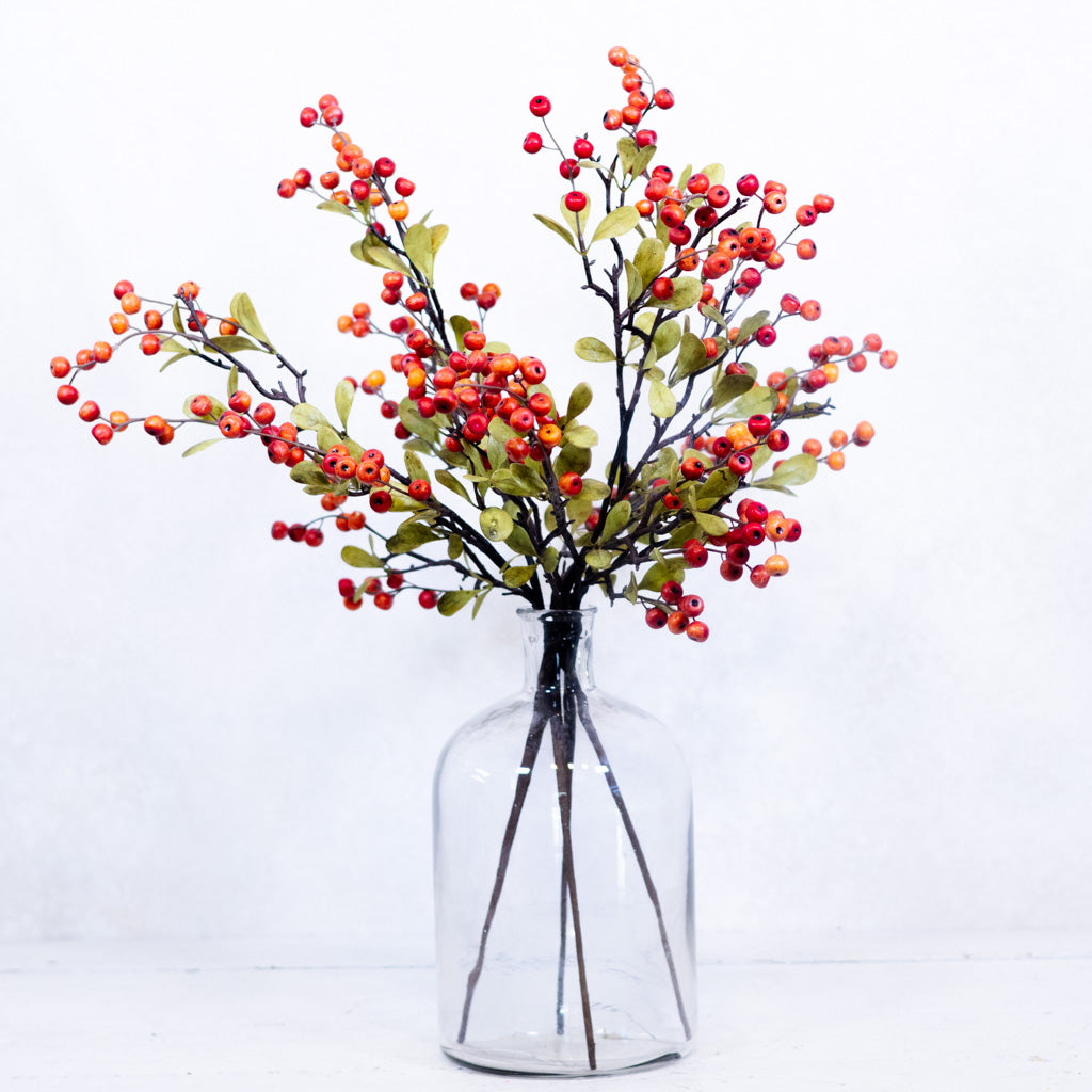 Berry Spray Orange with Leaves