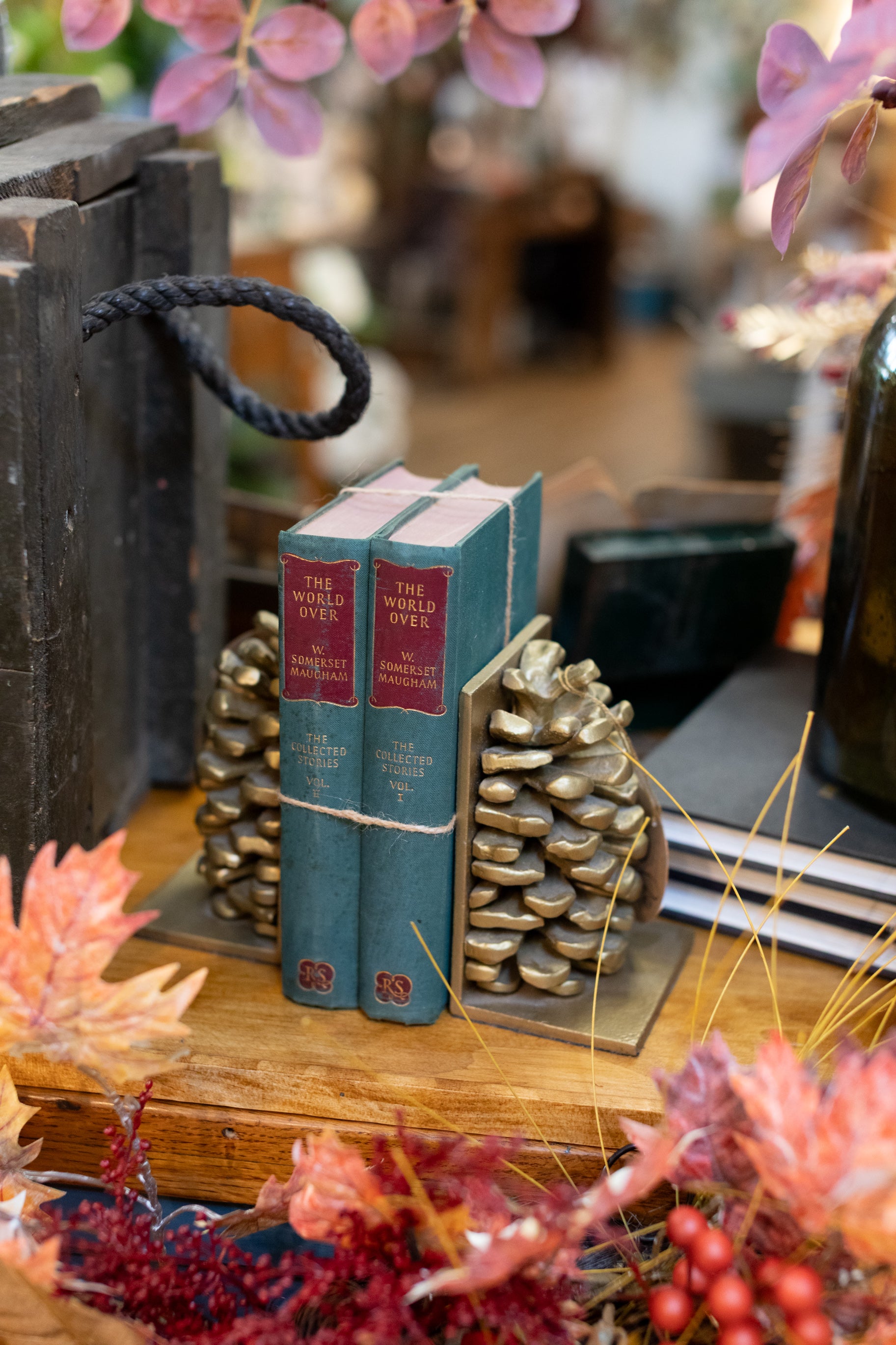 Pair of Gold Pinecone Bookends