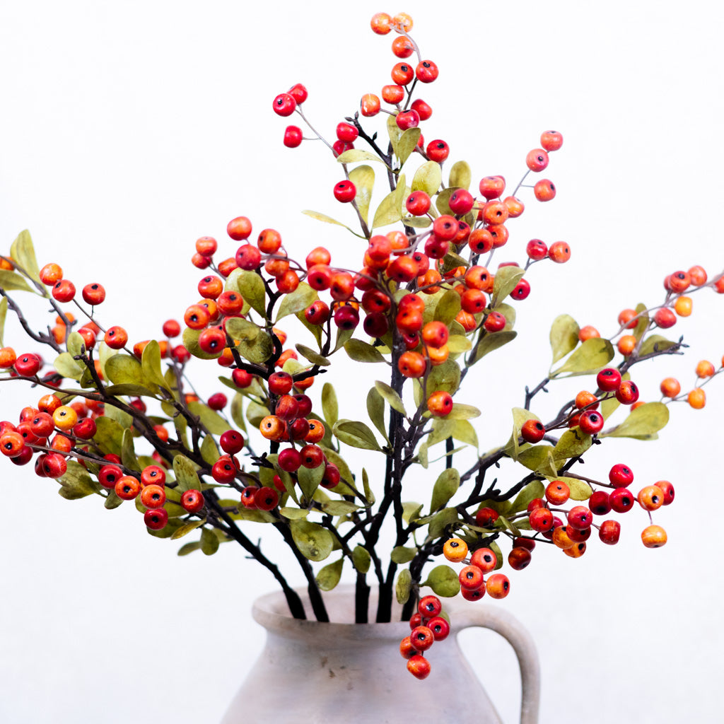 Berry Spray Orange with Leaves
