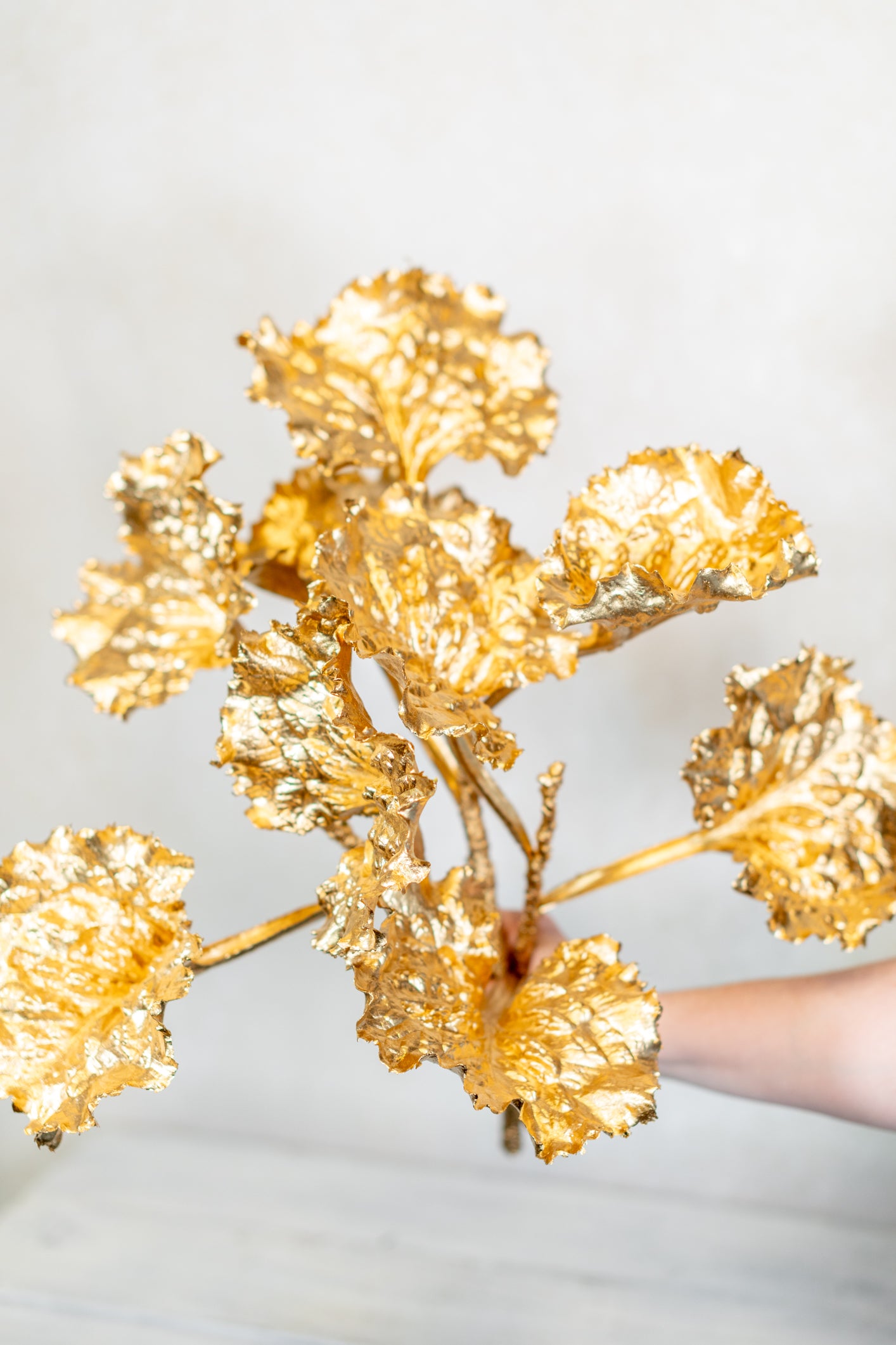 Metallic Ruffled Gold Spray