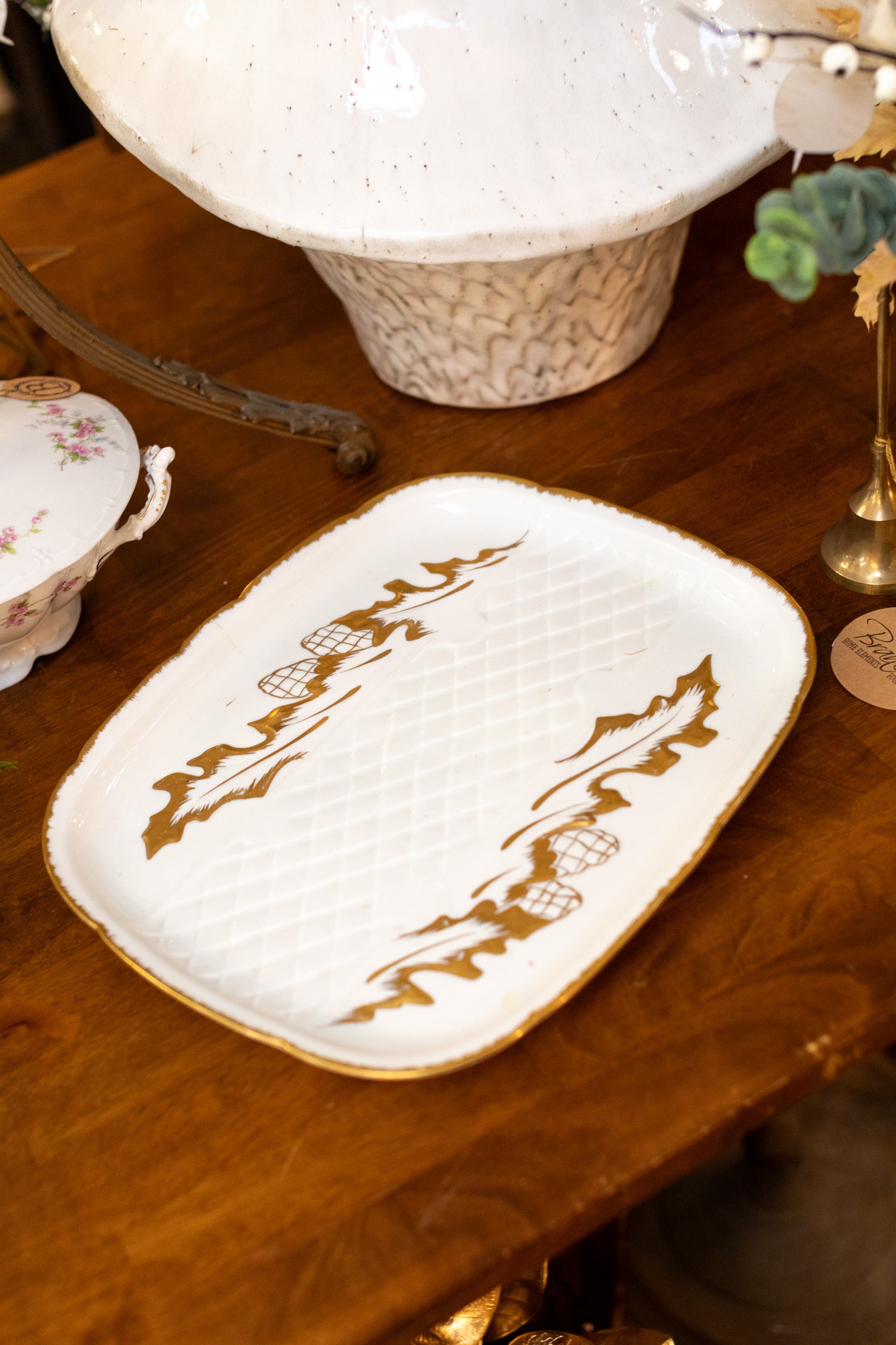 Vintage French Asparagus Server with Underplate Made in France