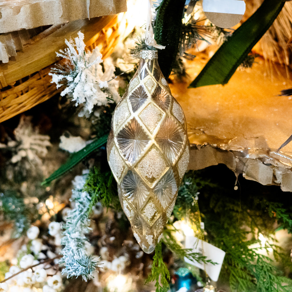 Glass Finial Harlequin Gold Multi Finial