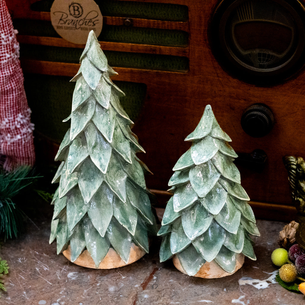 Short Green Resin Christmas Tree