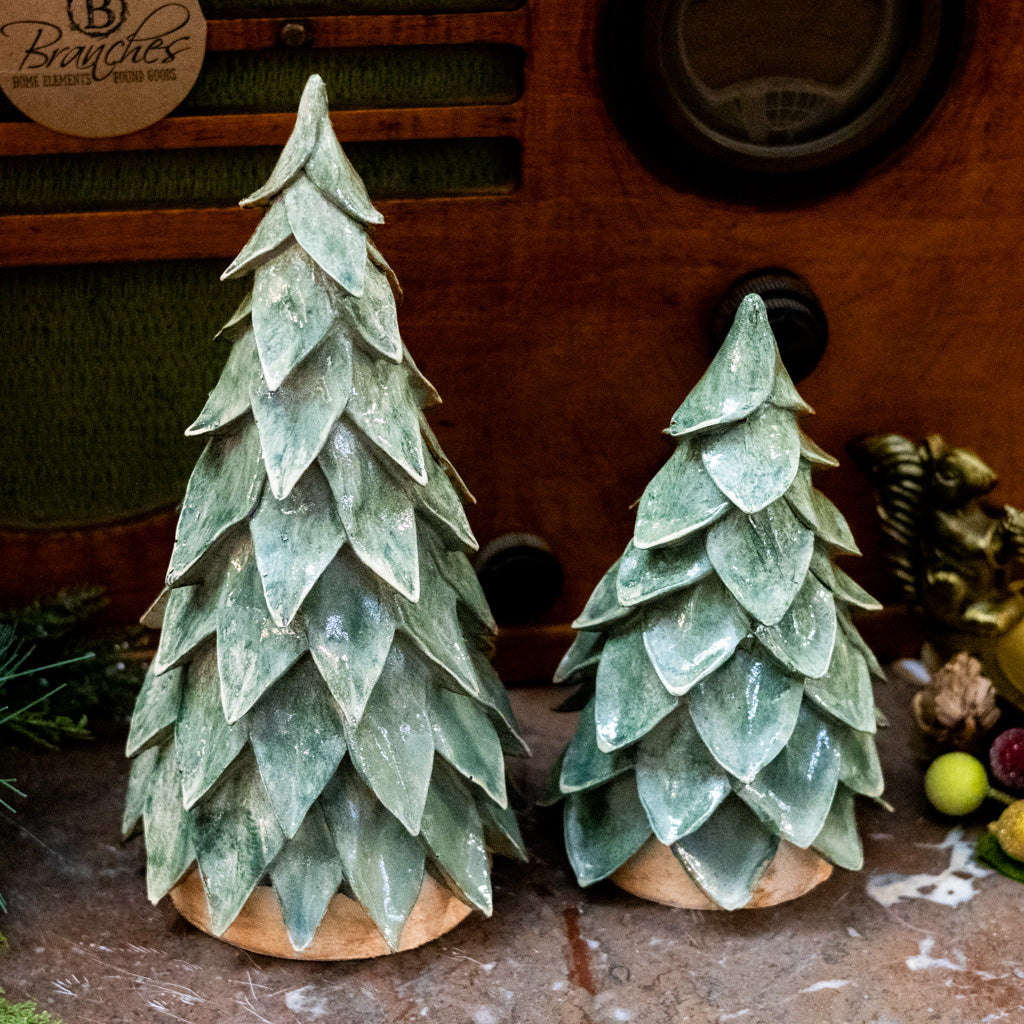 Tall Green Resin Christmas Tree