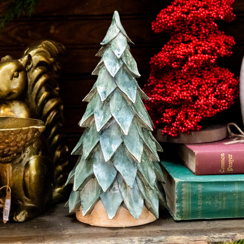 Tall Green Resin Christmas Tree
