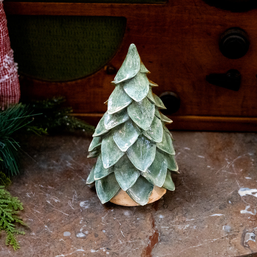 Short Green Resin Christmas Tree