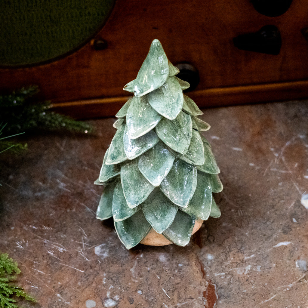 Short Green Resin Christmas Tree