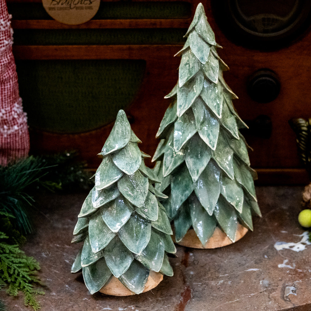 Short Green Resin Christmas Tree