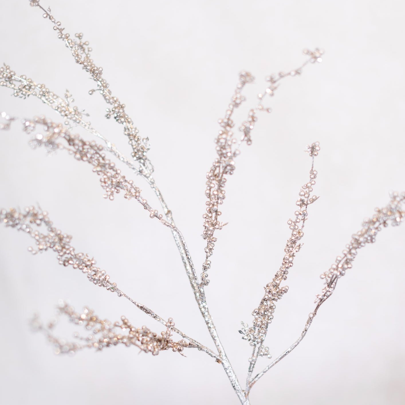 Metallic and Glitter Seed Branch Platinum Spray