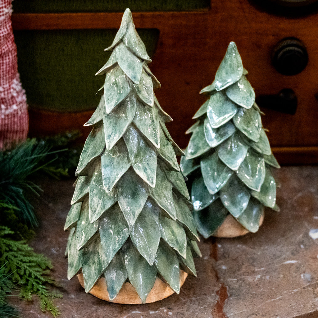 Tall Green Resin Christmas Tree