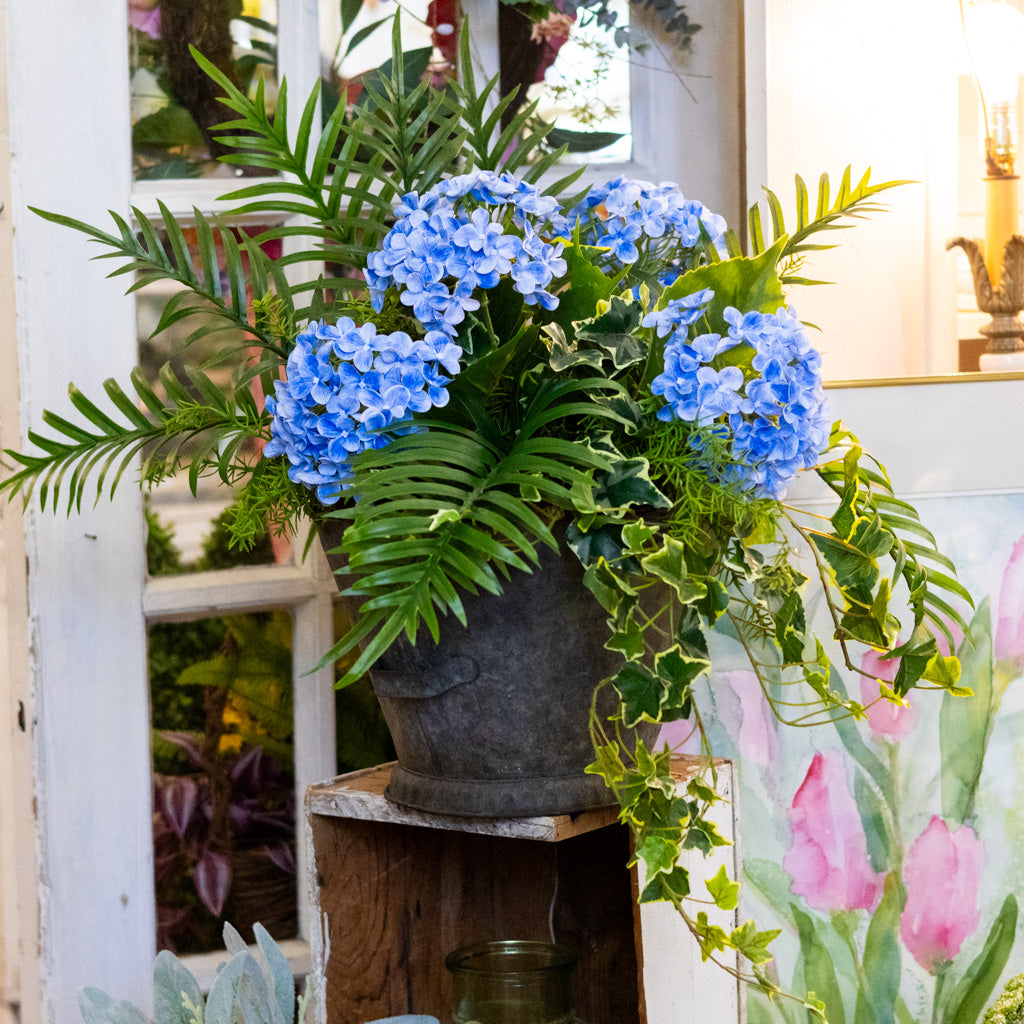 Blue Hydrangea Mix Elongated Drop In