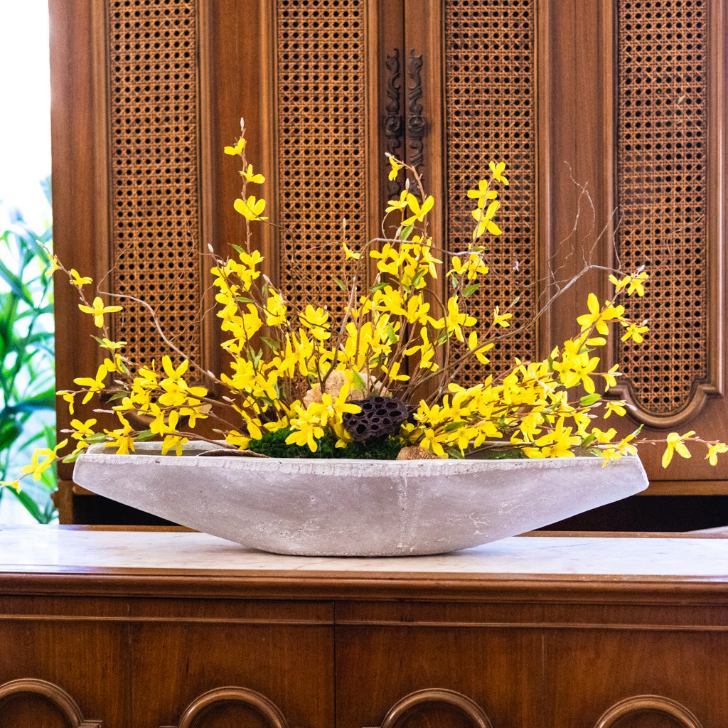 Forsythia and Willow Drop-In Centerpiece