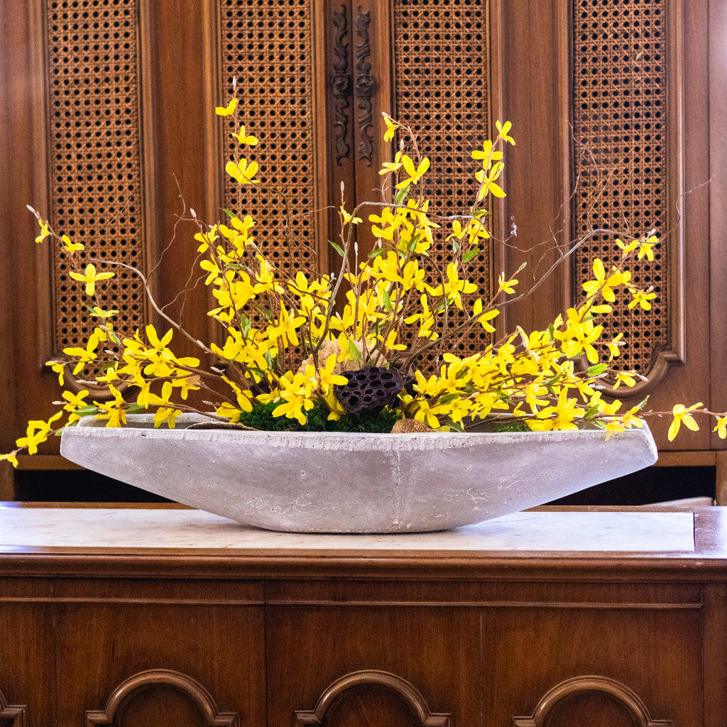 Forsythia and Willow Drop-In Centerpiece