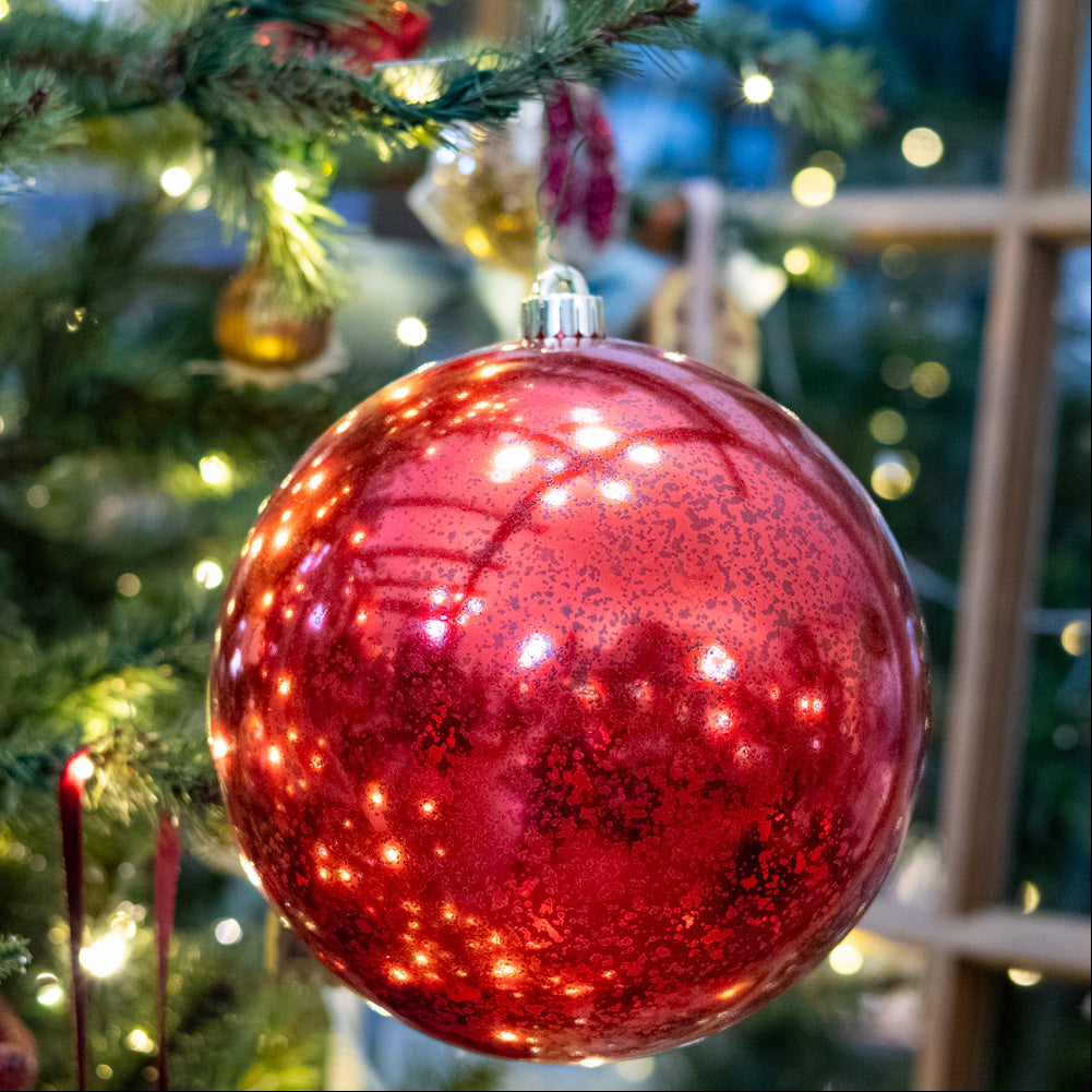 Big Red Shiny Mercury Ball Ornament