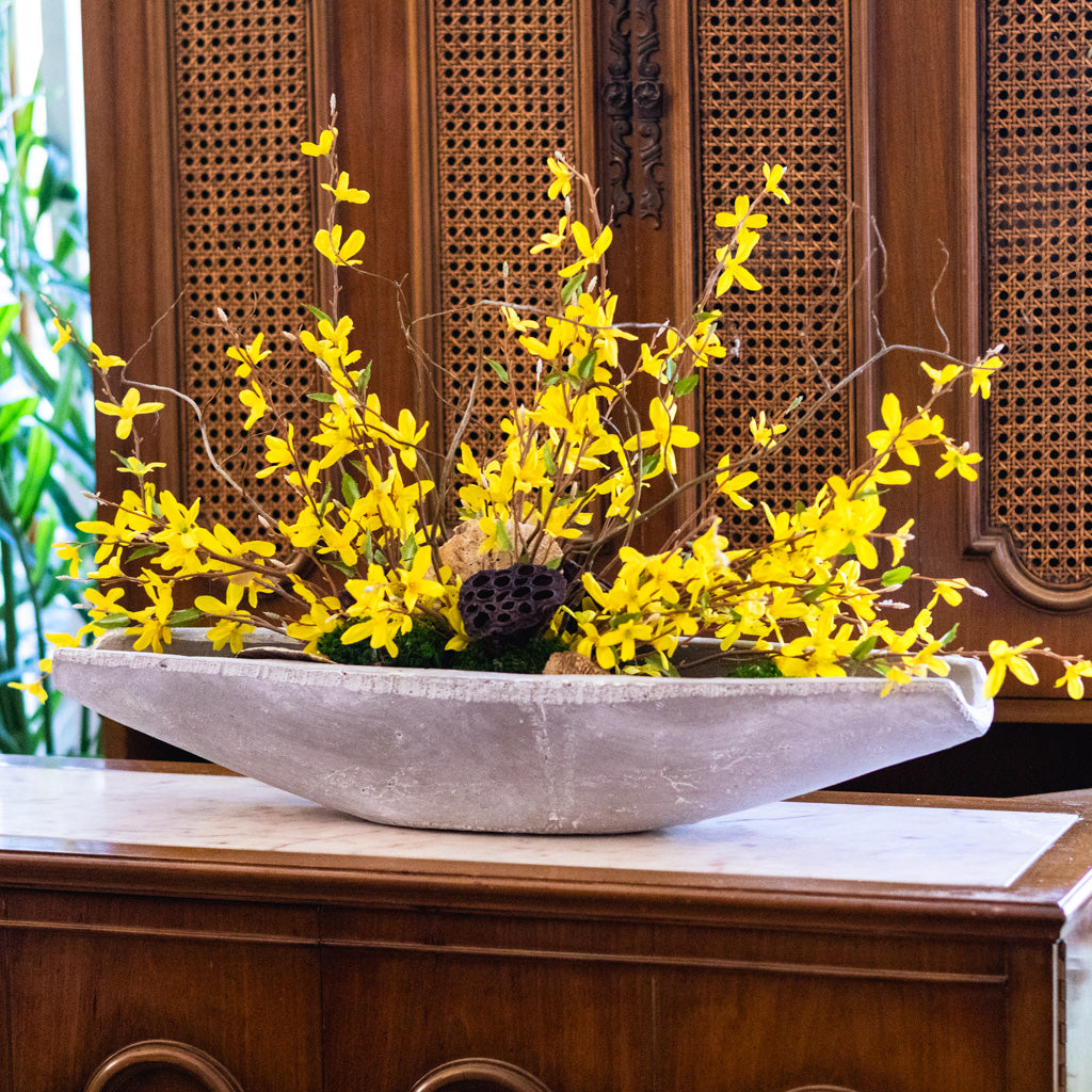 Forsythia and Willow Drop-In Centerpiece