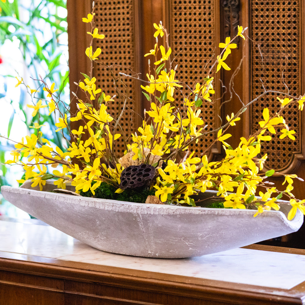 Forsythia and Willow Drop-In Centerpiece