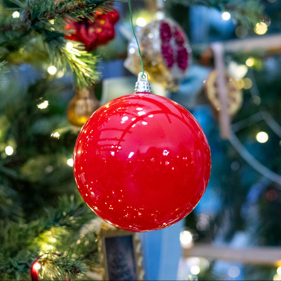 Red Enamel Shatterproof Ball Ornament